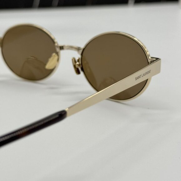 NEW SAINT LAURENT SL692 004 SUNGLASSES WOMEN OVAL GOLD EYEWEAR SL 692 004 - Picture 9 of 13